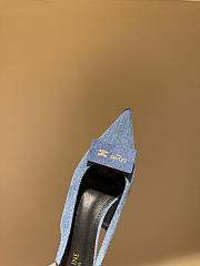 CELINE | New Kitten Heel Sandals Blue Denim - 5