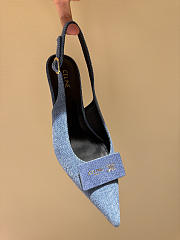 CELINE | New Kitten Heel Sandals Blue Denim - 4