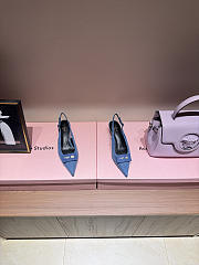 CELINE | New Kitten Heel Sandals Blue Denim - 2