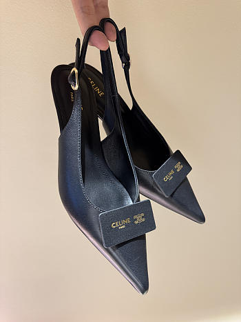 CELINE | New Kitten Heel Sandals Black
