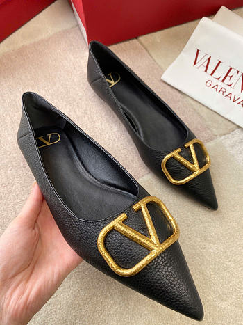VALENTINO | VLogo Signature leather ballet flats black