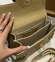 BALMAIN Smooth leather B-Buzz 24 bag beige - 5