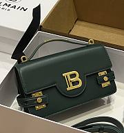 BALMAIN Smooth leather B-Buzz 24 bag green - 1
