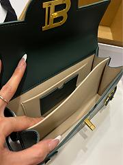 BALMAIN Smooth leather B-Buzz 24 bag green - 5