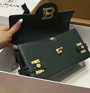 BALMAIN Smooth leather B-Buzz 24 bag green - 3