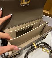 BALMAIN Smooth leather B-Buzz 24 bag light green - 4