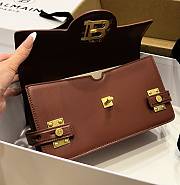 BALMAIN Smooth leather B-Buzz 24 bag peach - 4