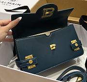 BALMAIN Smooth leather B-Buzz 24 bag Emerald green - 4