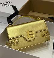 BALMAIN Smooth leather B-Buzz 24 bag Emerald gold - 1