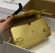BALMAIN Smooth leather B-Buzz 24 bag Emerald gold - 5