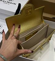 BALMAIN Smooth leather B-Buzz 24 bag Emerald gold - 4