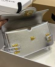 BALMAIN Smooth leather B-Buzz 24 bag Emerald Silver - 5