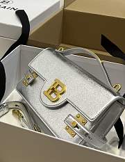 BALMAIN Smooth leather B-Buzz 24 bag Emerald Silver - 2