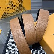 LOUIS VUITTON | Heritage belt grain leather silver hardware 3.5 cm in brown - 6