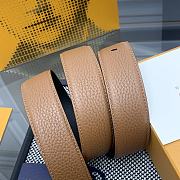 LOUIS VUITTON | Heritage belt grain leather gold hardware 3.5 cm in brown - 6