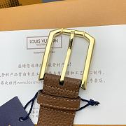 LOUIS VUITTON | Heritage belt grain leather gold hardware 3.5 cm in brown - 5
