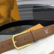 LOUIS VUITTON | Heritage belt grain leather gold hardware 3.5 cm in brown - 4