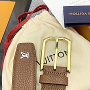 LOUIS VUITTON | Heritage belt grain leather gold hardware 3.5 cm in brown - 3