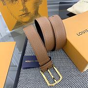 LOUIS VUITTON | Heritage belt grain leather gold hardware 3.5 cm in brown - 2