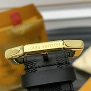 LOUIS VUITTON | Damier Heritage belt grain leather gold hardware 3.5 cm in black - 5