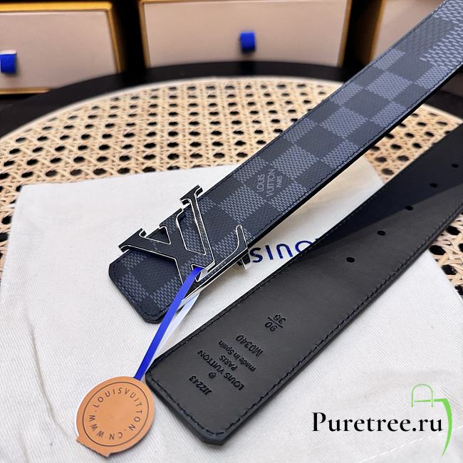 LOUIS VUITTON | Initials 40 mm Taurillon leather belt damier - 1