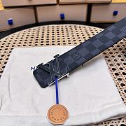LOUIS VUITTON | Initials 40 mm Taurillon leather belt damier - 5