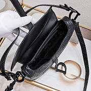 Dior Cowhide Embossing Saddle Bag Black - 5