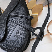 Dior Cowhide Embossing Saddle Bag Black - 6