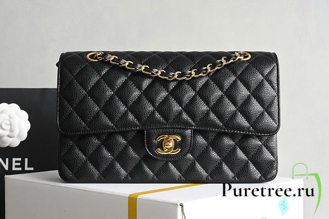 Chanel Classic Double Flap Bag Caviar Golden Black - 1