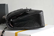 Chanel Classic Double Flap Bag Caviar Silver Black - 5