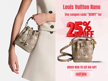 Louis  Vuitton Nano Noé Tourterelle Gray/Cream M46291 size 13x16x10 cm