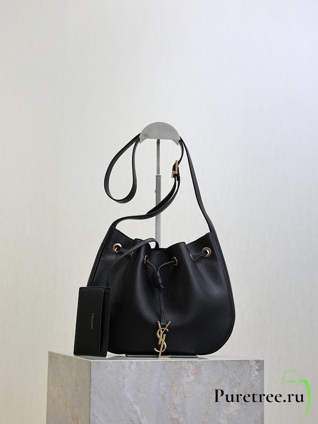 YSL | PARIS VII mini hobo in grained leather black - 1