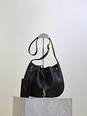 YSL | PARIS VII mini hobo in grained leather black - 1