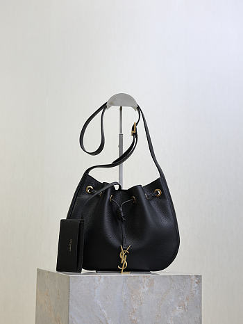 YSL | PARIS VII mini hobo in grained leather black