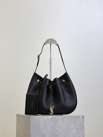 YSL | PARIS VII hobo in grained leather black