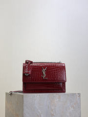 YSL | Saint Laurent Sunset Medium shoulder bag burgundy - 1