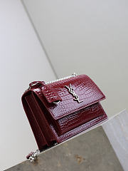 YSL | Saint Laurent Sunset Medium shoulder bag burgundy - 6