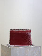 YSL | Saint Laurent Sunset Medium shoulder bag burgundy - 5