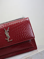 YSL | Saint Laurent Sunset Medium shoulder bag burgundy - 3