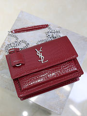 YSL | Saint Laurent Sunset Medium shoulder bag burgundy - 2