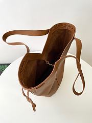 YSL | Saint Laurent Santorini Lux Calfskin Y Drawstring Tote Brown - 5