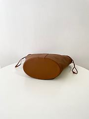 YSL | Saint Laurent Santorini Lux Calfskin Y Drawstring Tote Brown - 3