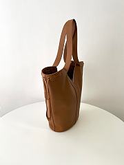 YSL | Saint Laurent Santorini Lux Calfskin Y Drawstring Tote Brown - 2