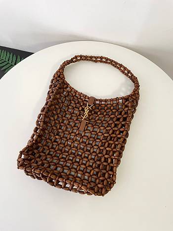 YSL | LE 5 À 7 large in wood beads brown
