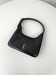 YSL | Calypso Mini Black Plunged Leather Hobo Bag Black - 1