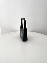 YSL | Calypso Mini Black Plunged Leather Hobo Bag Black - 2