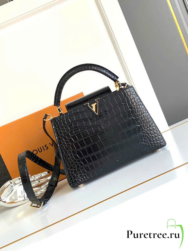 LOUIS VUITTON | Capucines BB Bag Crocodile Leather In Black - 1