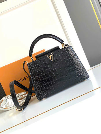 LOUIS VUITTON | Capucines BB Bag Crocodile Leather In Black