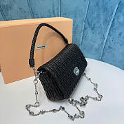 MIUMIU | Crystal Cloqué Nappa leather bag black - 4