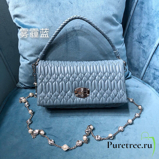 MIUMIU | Crystal Cloqué Nappa leather bag blue - 1